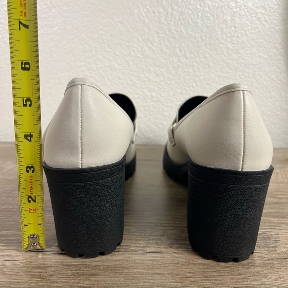Soda Women's Chunky White Heel Loafers Size 10 Grunge Y2K Platform - Picture 4 of 8
